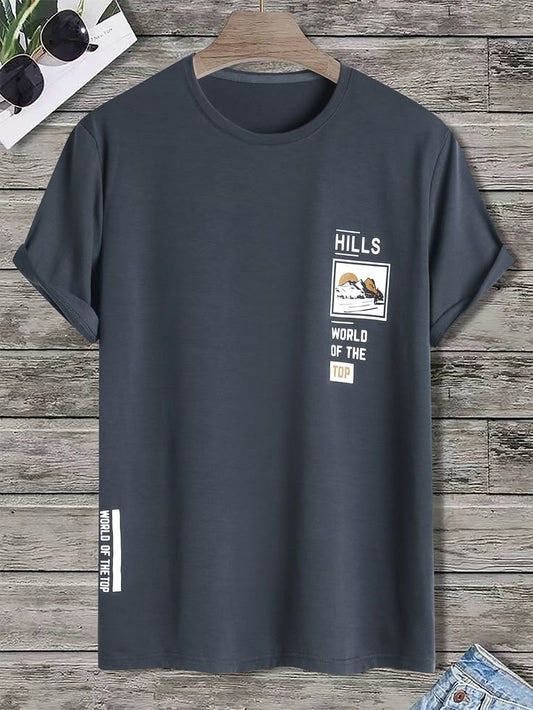 Men Mountain & Letter Graphic Tee _ Valen & Co