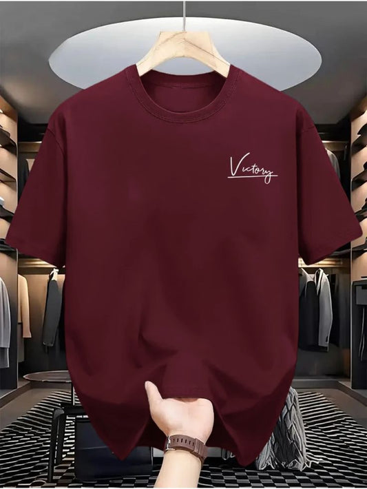 Victory Men's 100% Cotton T-Shirt - Sleek Black…